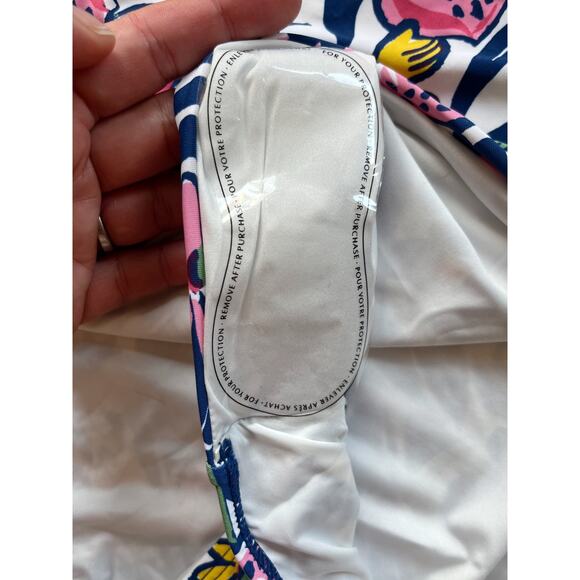 ROBERTA ROLLER RABBIT One Piece Chachas Scoop Multi Swimsuit Floral White Blue - Picture 4 of 8